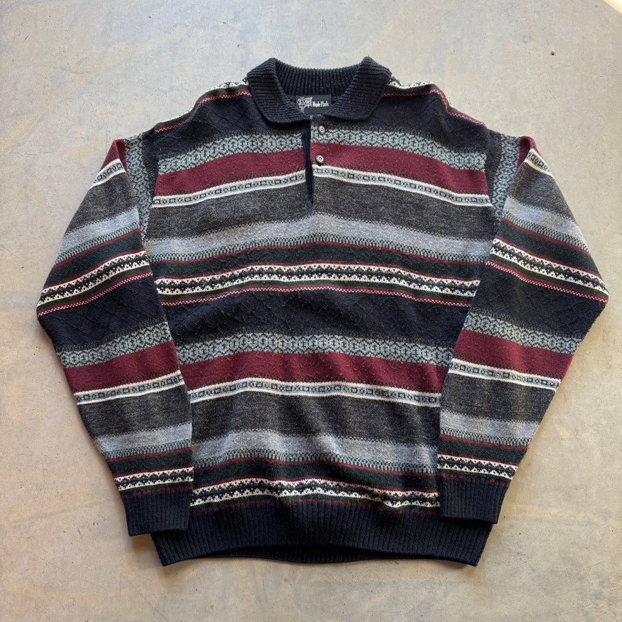 Vintage Hyde Park Knit Polo Sweater
