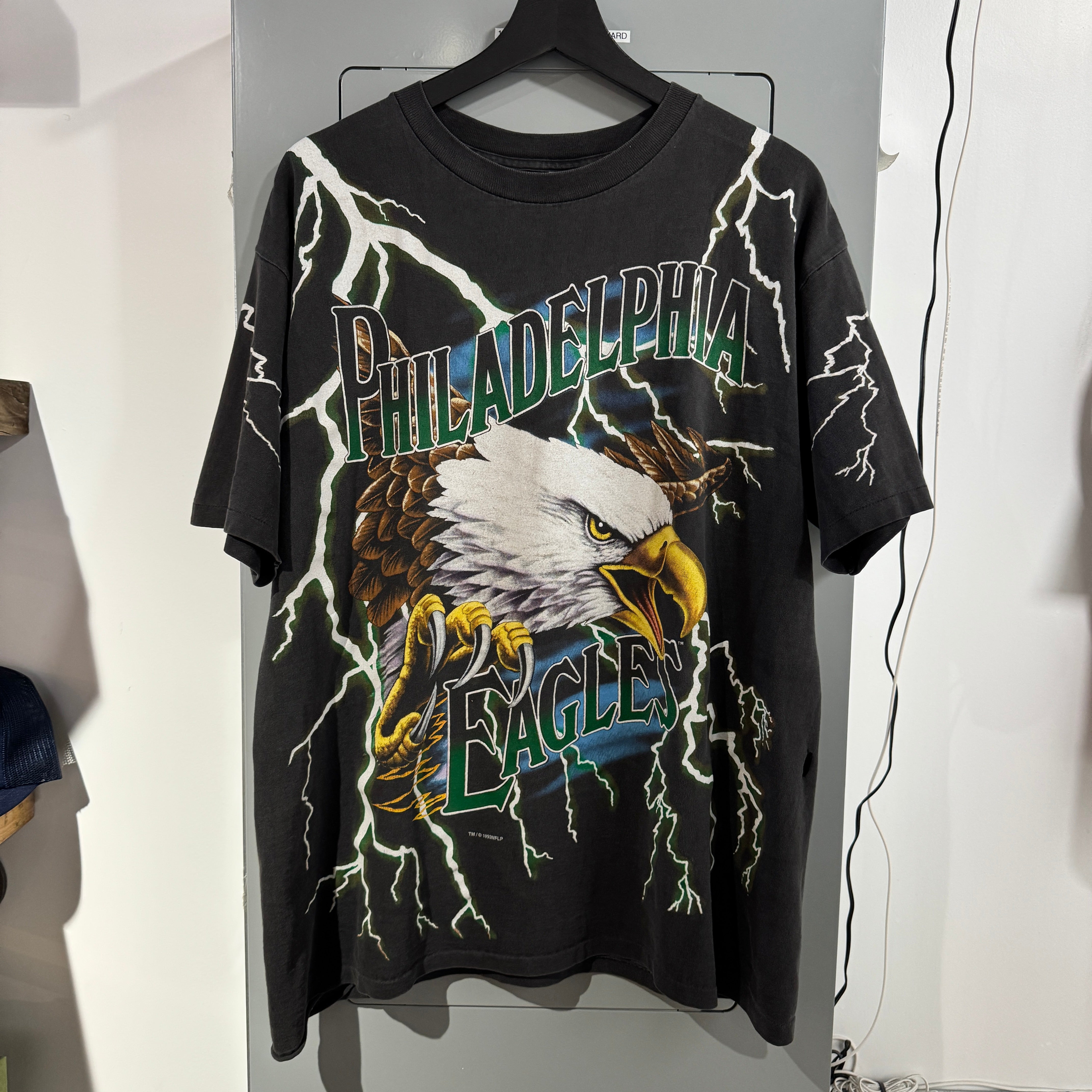 Vintage 1993 Vintage Philadelphia Eagles Lightning AOP T-Shirt