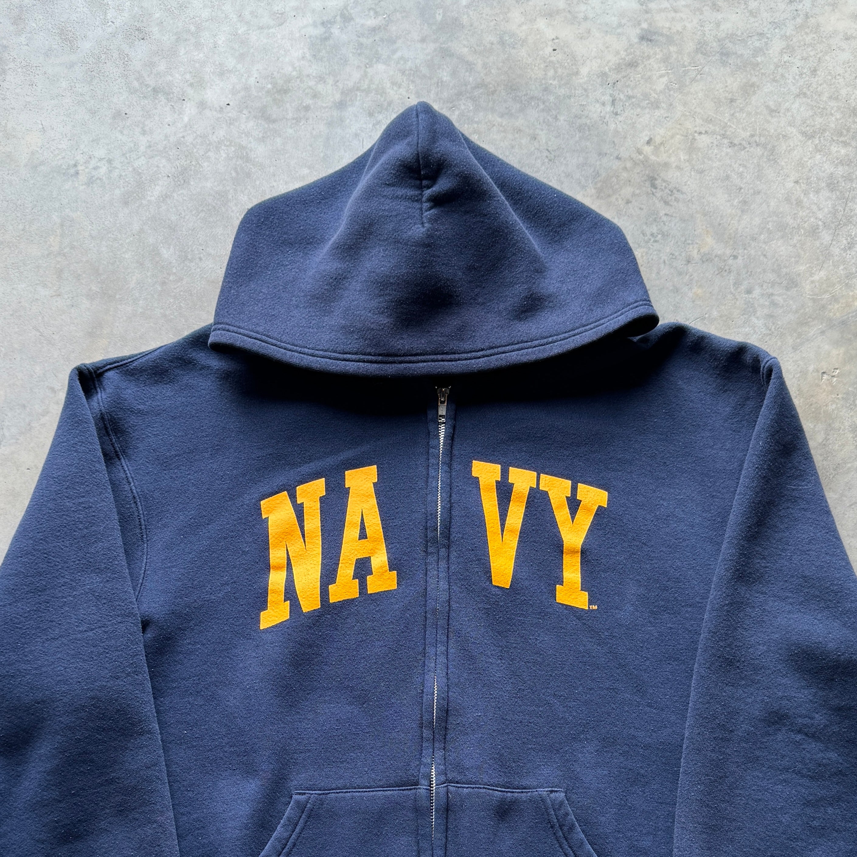 Vintage Navy Zip Up Hoodie